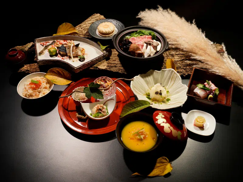 特選當令食材的日本會席料理,展現四季美學;在日勝生加賀屋享用精緻佳餚,邊品味北投公園綠意景緻,悠然自得。