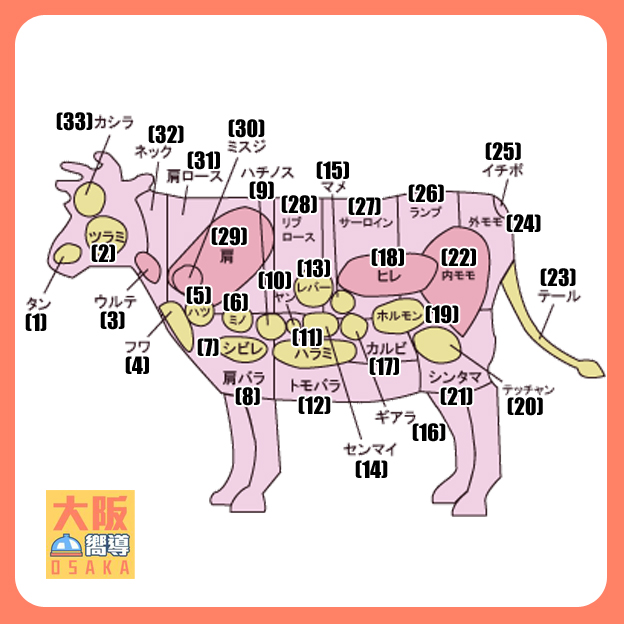 【食肉獸必收藏】日本燒肉店點餐小幫手:燒肉部位中日對照表!