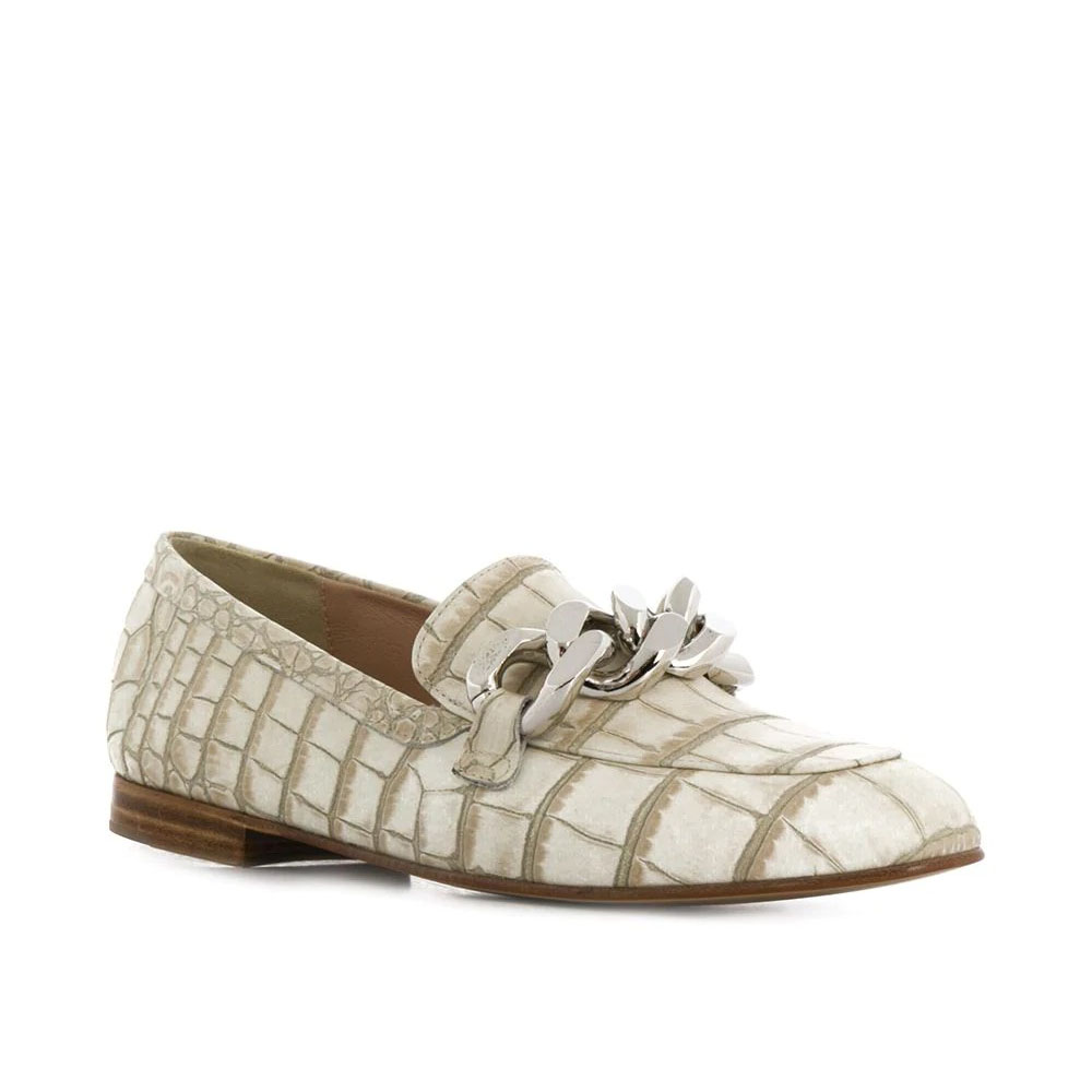 春夏鞋款 2020春夏鞋款 2020春夏流行鞋款 春夏鞋款穿搭 樂福鞋CASADEI embossed chain detail loafers Farfetch