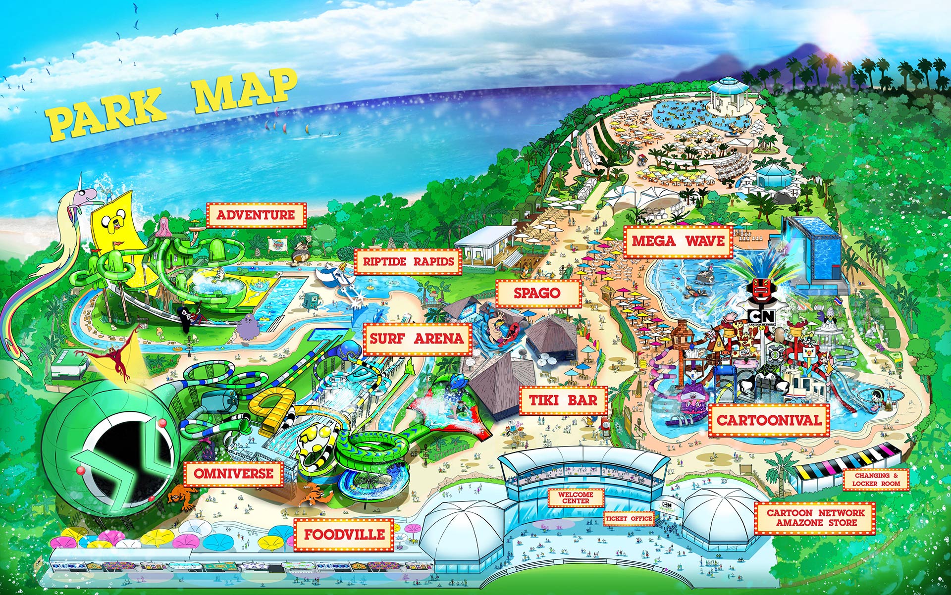 卡通頻道水上樂園　Cartoon Network Amazone 地圖 Guide Map 飛天小女警 水上樂園 芭堤雅 泰國 芭堤雅水上樂園 芭堤雅必去 芭堤雅必玩 芭堤雅景點 芭堤雅小朋友好去處 芭堤雅好去處 泰國水上樂園 泰國景點 泰國必去 泰國必玩 泰國小朋友好去處 泰國好去處 泰國親子遊