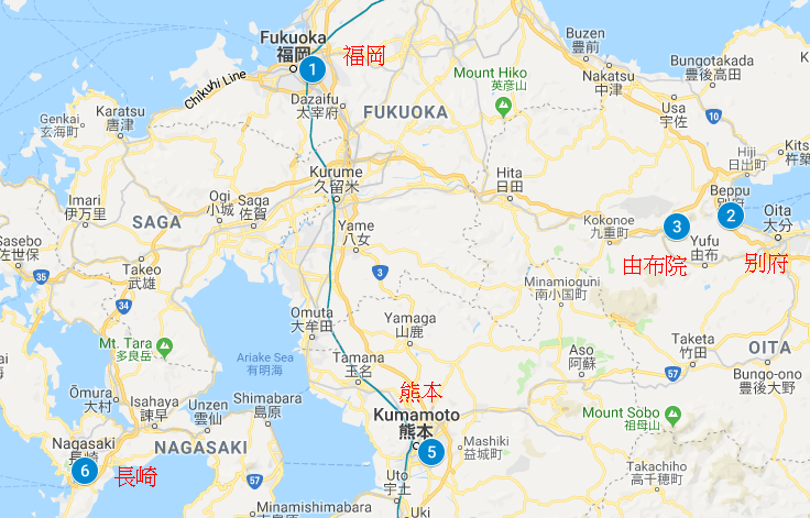 九州 自由行 JR PASS 九州鐵路周遊券 全九州五日劵路線 福岡機場
