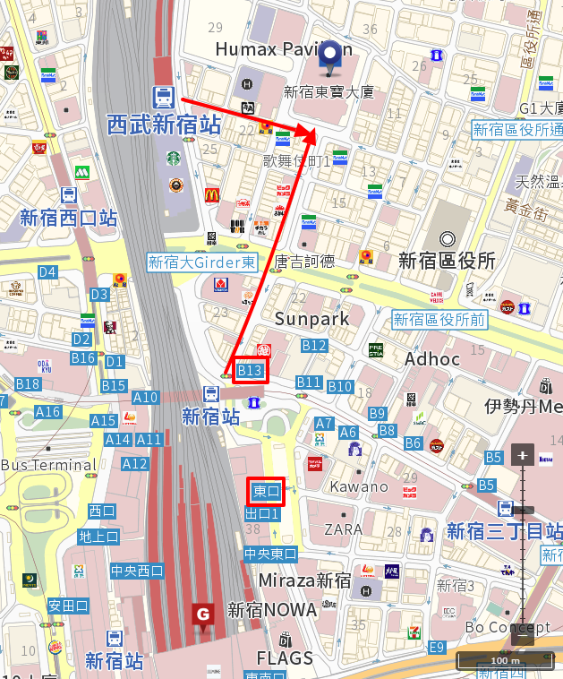【東京住宿推介】CP值高！交通方便！新宿哥斯拉酒店！格拉斯麗新宿酒店 Hotel Gracery Shinjuku - 車站路線