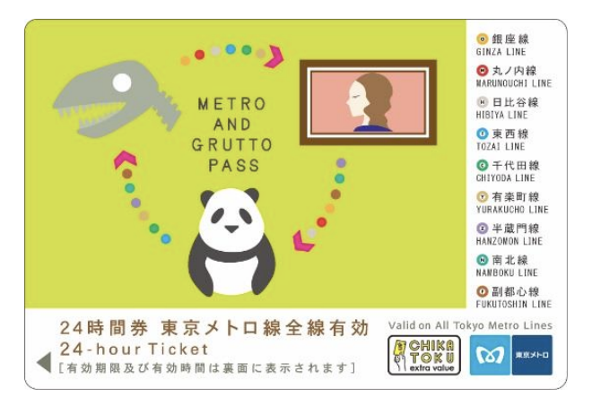 東京交通 東京地鐵 東京地鐵一日券 東京交通券 東京地下鐵票券 Tokyo Subway Ticket 東京一日券 東京環游通票 東京metro地鐵24小時車票 東京metro地鐵PASMO一日通票 東京Metro・都營地下鐵通用一日通票 東京Metro・都營地下鐵通用PASMO一日通票 東急三角乘車券 Triangle Ticket 東京Metro＋東京博物館通票Grutto Pass 東京Metro票券＋東京美術館、博物館優惠暢遊手冊2019 WELCOME! Tokyo Subway Ticket 京成skyliner與地下鐵通票 都電荒川線一日券 都營路面電車一日劵 Tokyo Sakura Tram