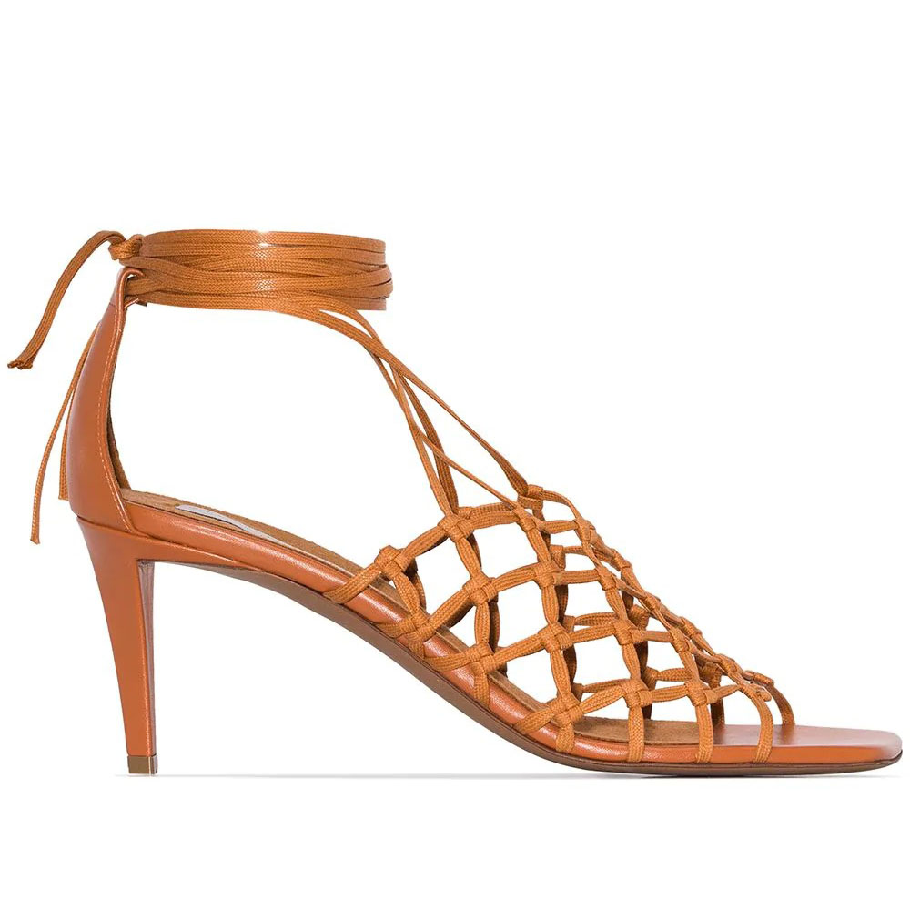 春夏鞋款 2020春夏鞋款 2020春夏流行鞋款 春夏鞋款穿搭 鏈帶鞋款 Farfetch STELLA MCCARTNEY
70mm woven cage sandals