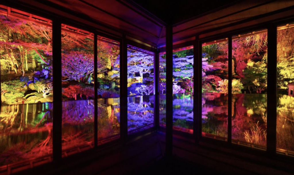 比叡山延暦寺 - 舊竹林院瑠璃光院の夜紅葉
以秋季舉辦的燈飾活動而聞名，從 2019 年開始，在秋季紅葉期間舉辦燈飾活動。