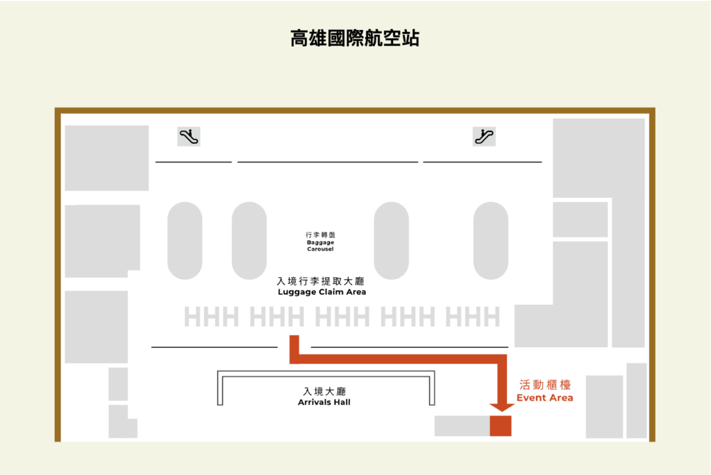 持登記後的QR Code,前往高雄機場的活動櫃檯,使用平板電腦掃描QR Code