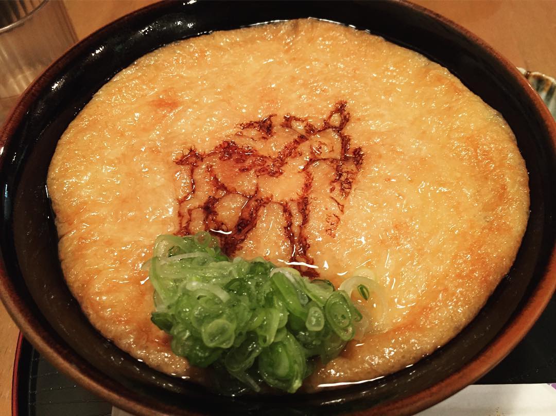 小鹿圖案的腐皮X藏在腐皮福袋內的烏冬@ 奈良麺闘庵
