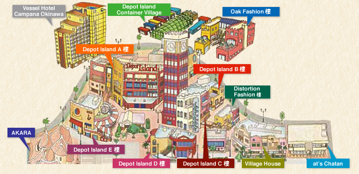 美國村Depot Island 沖繩outlet 美國村outlet 地圖 map mapcode map code 沖繩outlet 百貨公司 商場 購物 shopping