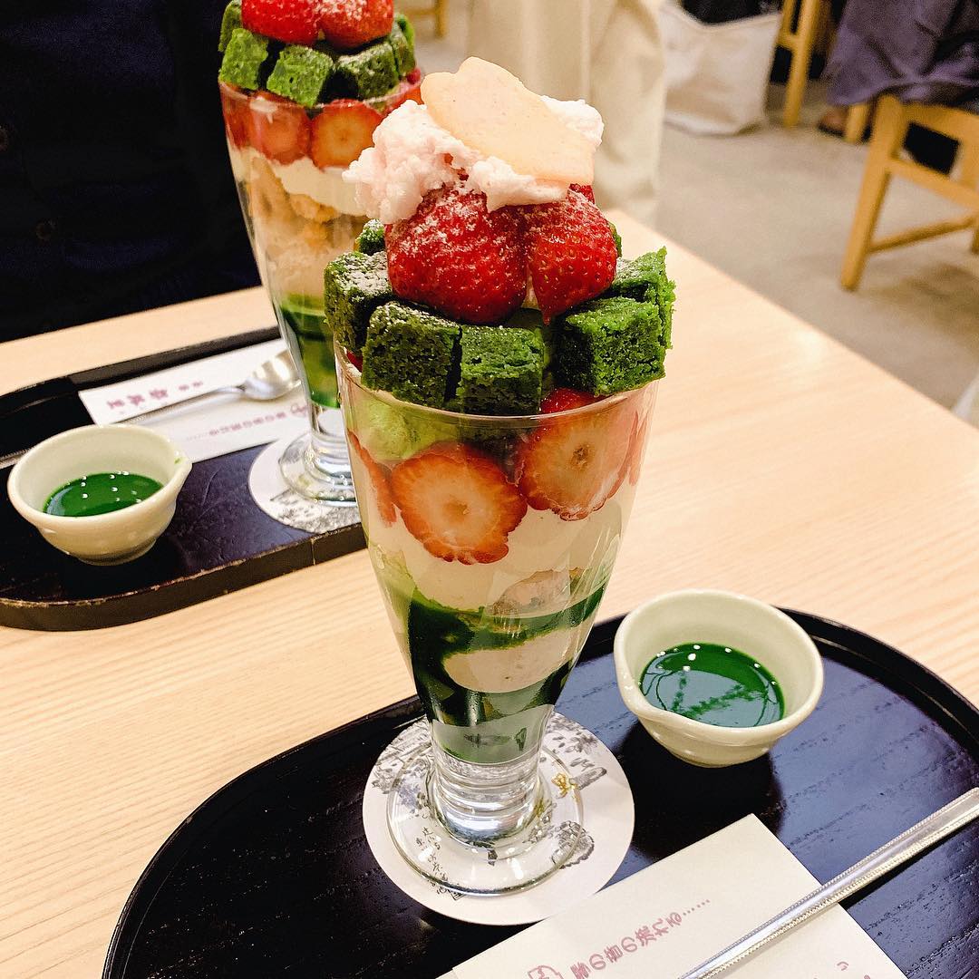 京都必食抹茶甜品 茶寮都路里 季節限定 草莓芭菲