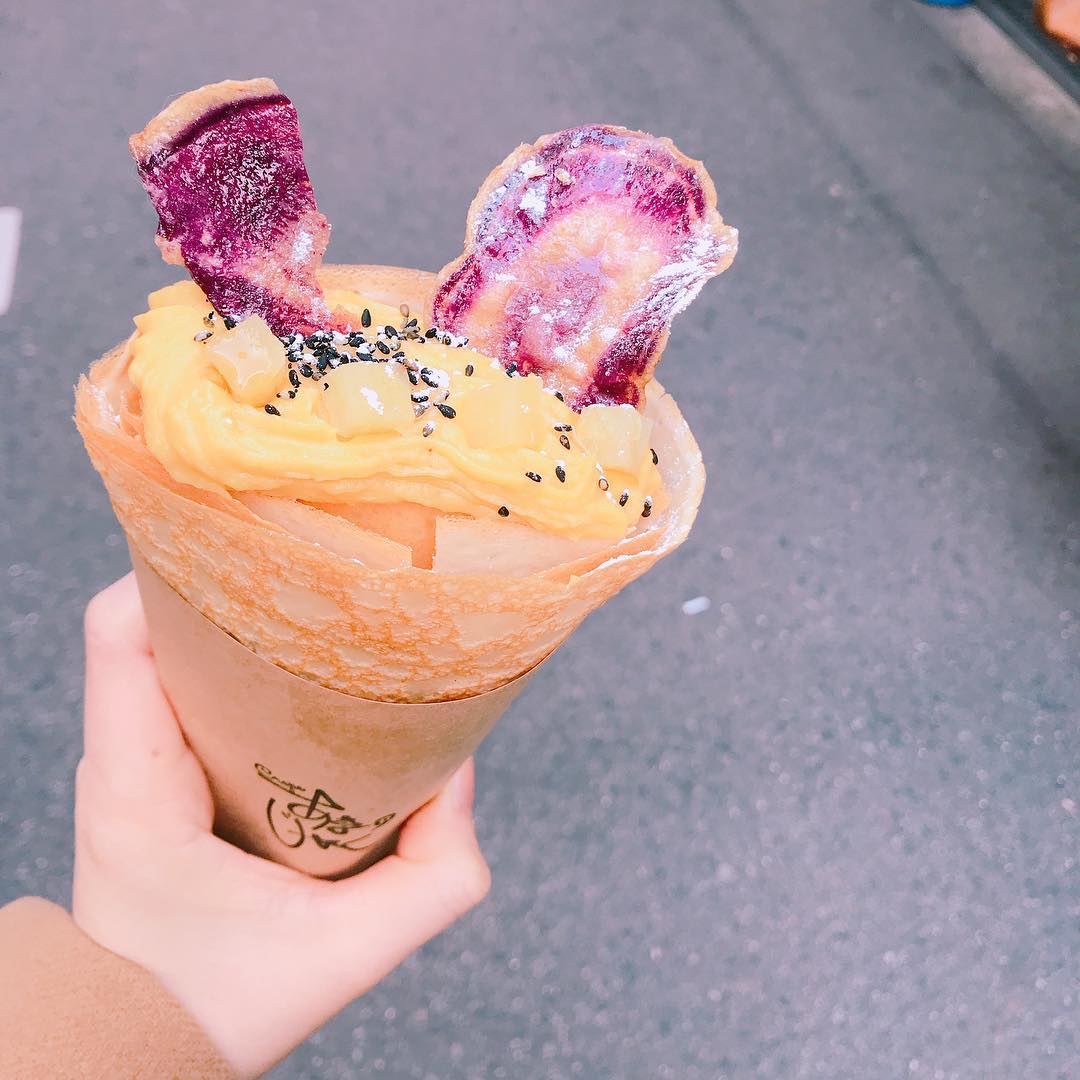 食用期限3分鐘！？焦糖布丁可麗餅@ 大阪 Crepe あまのじゃく