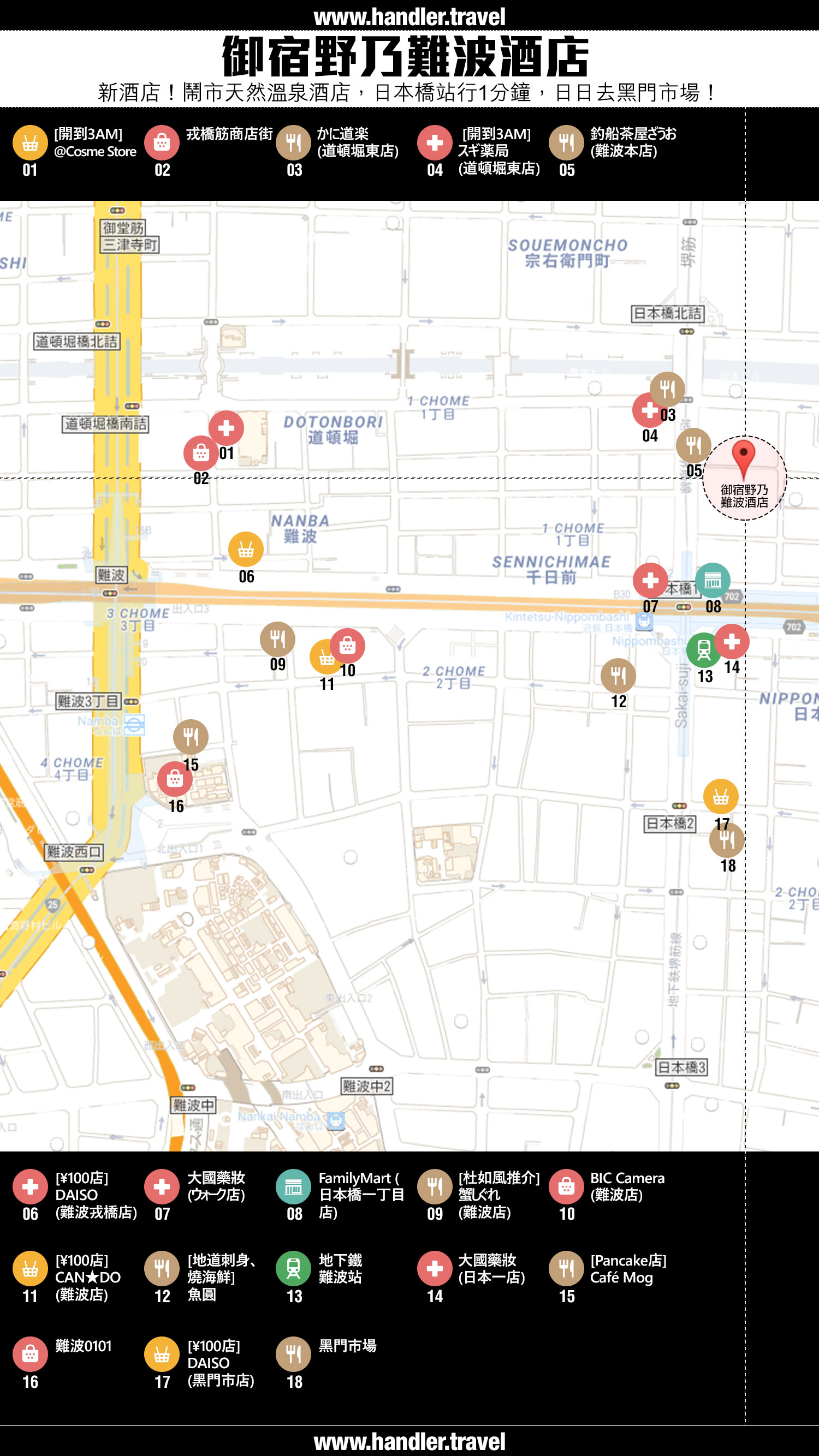 【難波御宿野乃旅館】大阪市中心天然溫泉酒店!鄰近黑門市場