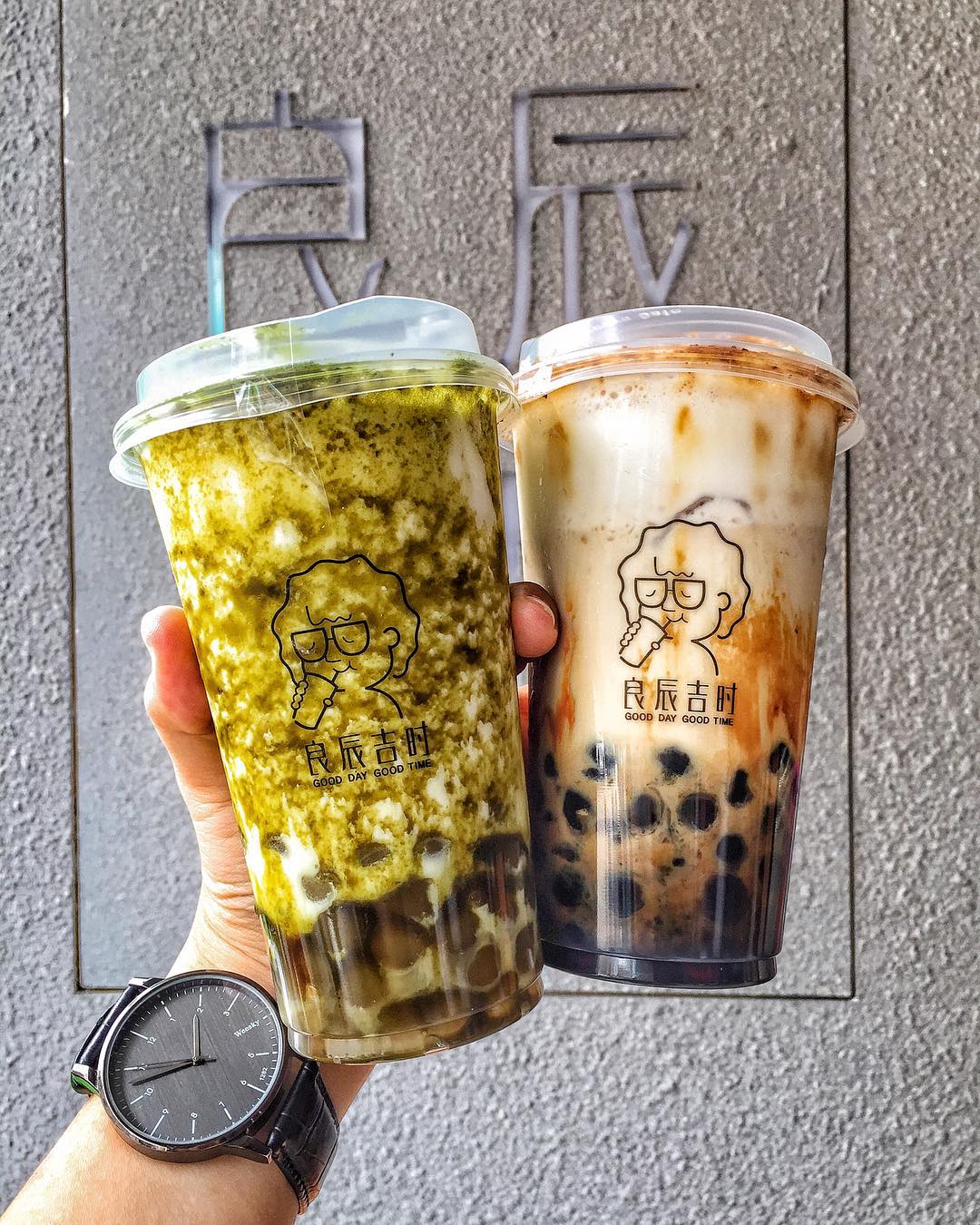 良辰吉時 啵霸黑糖厚鮮奶 宇治抹茶玉露鮮奶