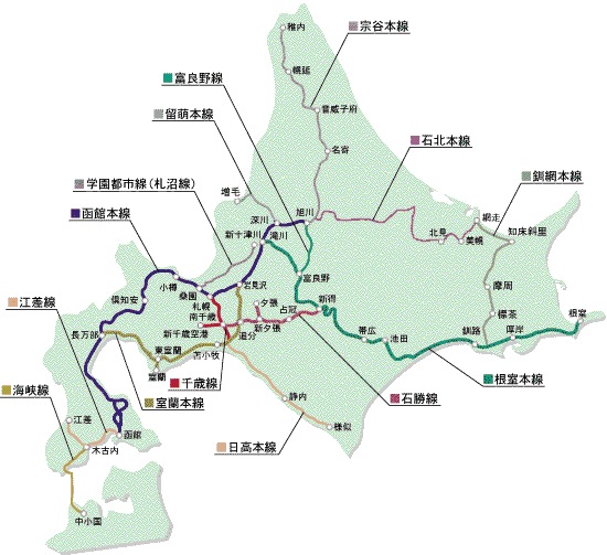 JR北海道路線圖｜北海道道東自駕遊：札幌～釧路～知床斜里～網走 JR石北本線 JR釧網本線