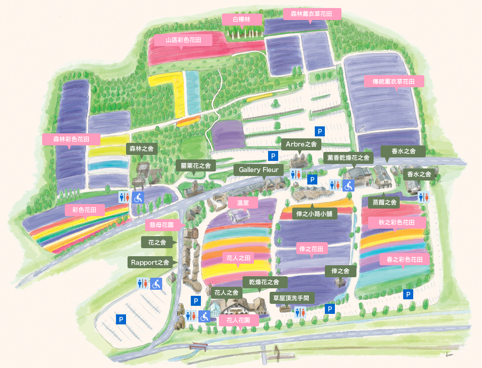 富田農場導覽地圖 富田農場(Tomita Farm|ファーム富田)北海道薰衣草 富田農場薰衣草 富田農場五彩花田 薰衣草花田站 富良野美瑛ノロッコ号(Norokko號)|北海道 Hokkaido 北海道景點 北海道道北景點 富良野景點 富良野 美瑛景點 美瑛