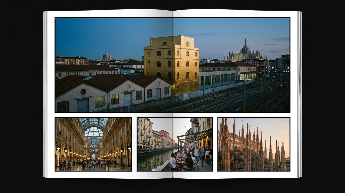 Fondazione Prada Haunted House gold exterior OMA Rem Koolhaas Milan industrial district