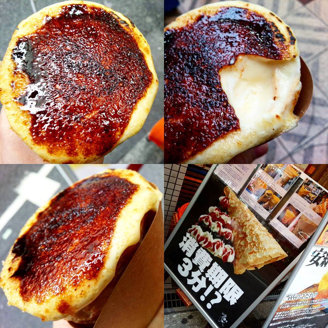 食用期限3分鐘！？焦糖布丁可麗餅@ 大阪 Crepe あまのじゃく