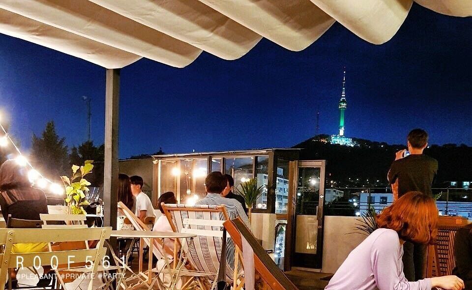 RooF 561　루프561 梨泰院露天咖啡廳 梨泰院打卡景點 梨泰院景色 梨泰院夜景