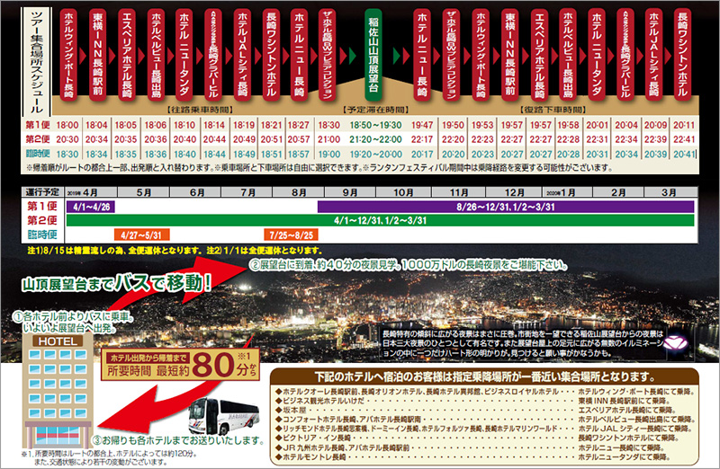 稻佐山觀光巴士｜日本三大夜景 稻佐山 Inasayama 稻佐山交通 稻佐山夜景 稻佐山美食 稻佐山餐廳 長崎夜景 長崎景點 長崎稻佐山 長崎自由行 長崎行程