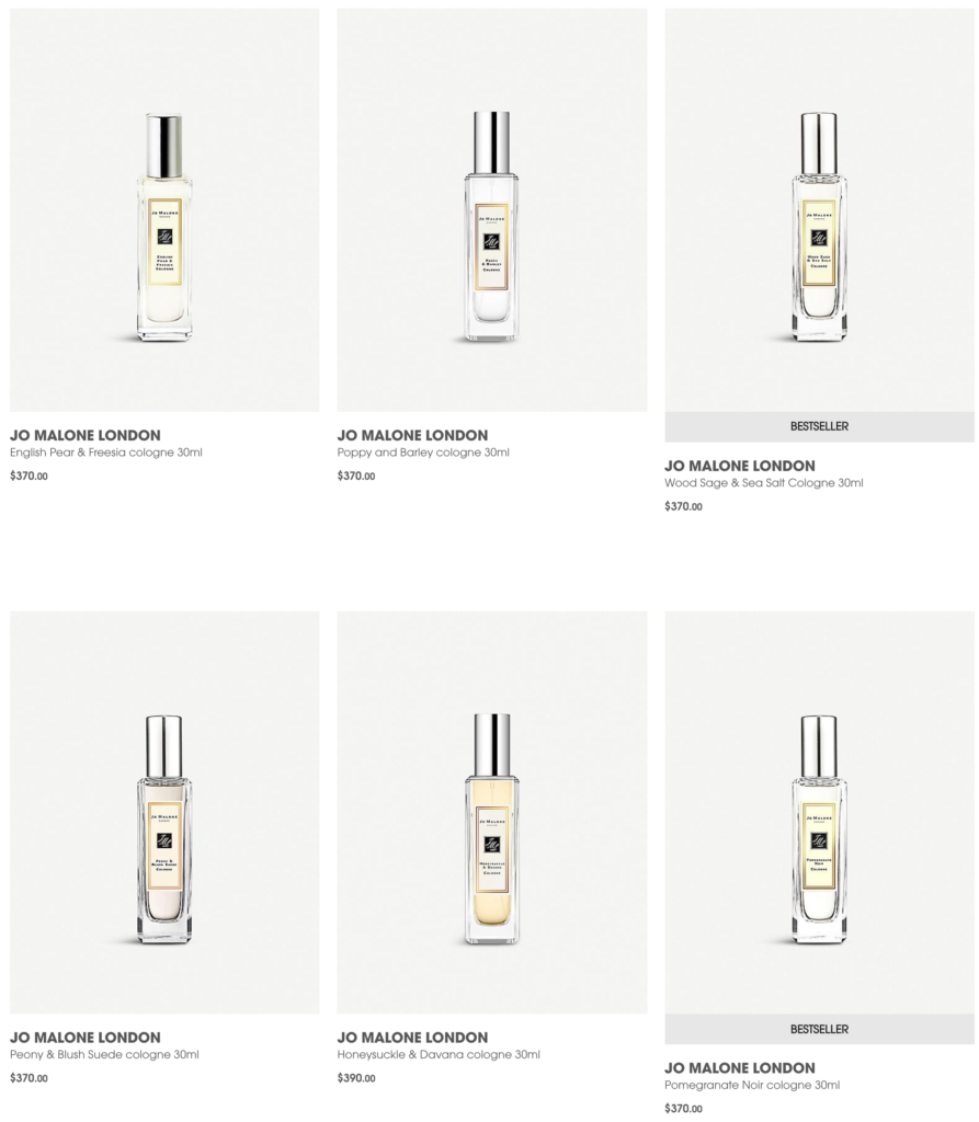 Selfridge Jo Malone香水折扣 30ML 網購 Jo Malone香水