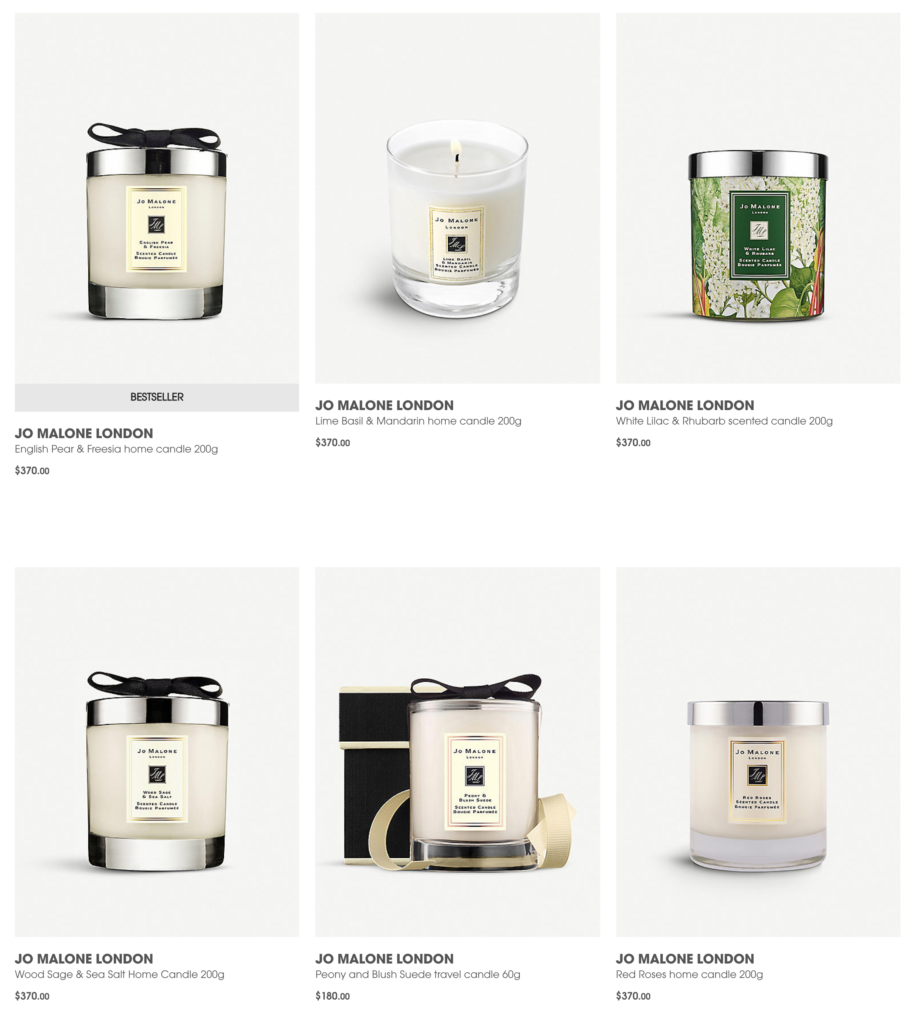 Selfridge Jo Malone香水折扣 100ML 網購 Jo Malone香水 Jo Malone的香氛工藝蠟燭