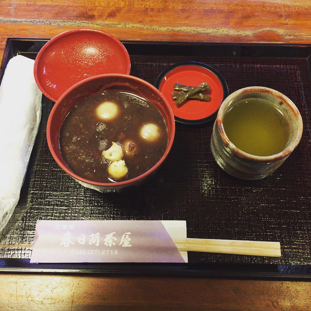 京阪自由行！奈良必食懶人包(美食篇)春日荷茶屋 - 紅豆麻糬湯