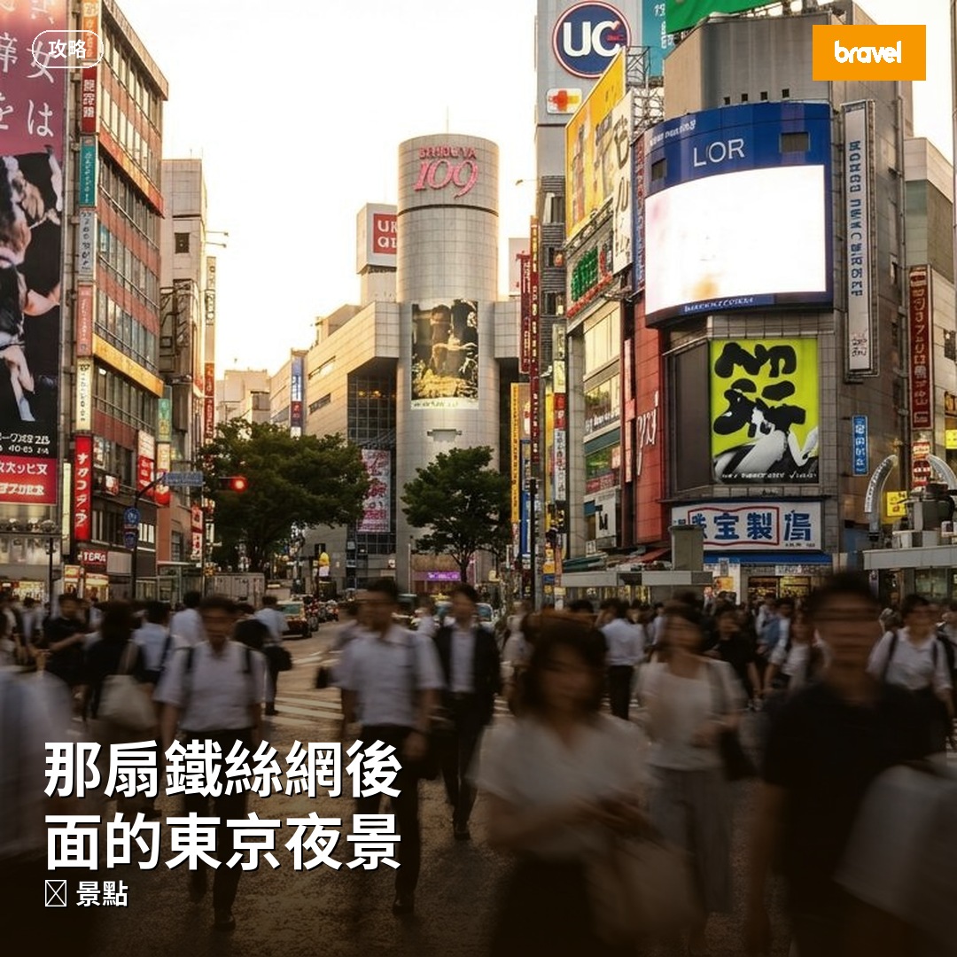 那扇鐵絲網後面的東京夜景