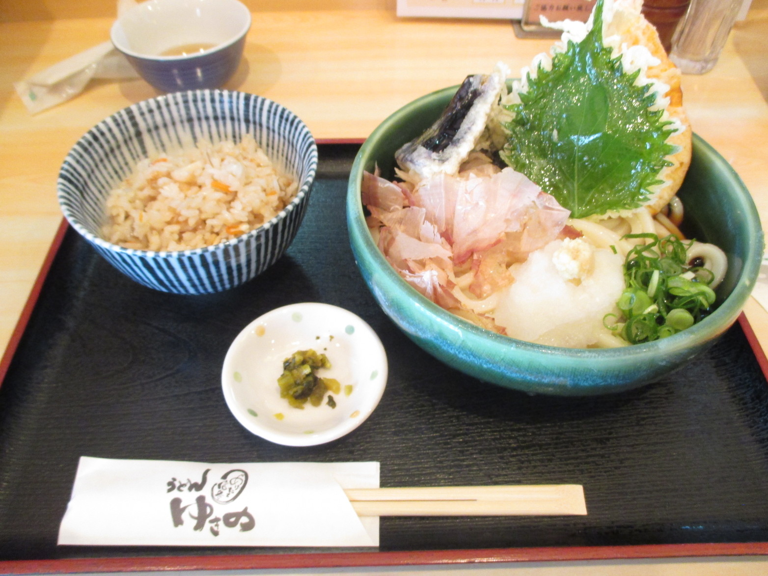 天婦羅蘿蔔蓉烏冬定食(天おろし定食)(1000円)