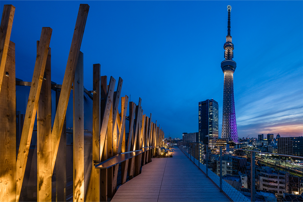 天台可以眺望晴空塔的景色｜東京ONE酒店 東京第一酒店（ONE@Tokyo）東京酒店 東京晴空塔Skytree 東京押上酒店 東京設計酒店