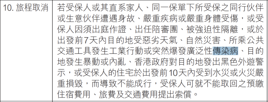 武漢肺炎(新型冠狀病毒)旅遊保除賠償 取消行程 目的地爆發傳染病 FWD富衛保險