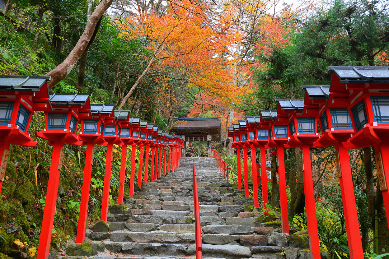 【京都一天行程】鞍馬・貴船散策路線：川床流水麵/貴船神社/叡山電鐵/鞍馬寺/天狗故鄉/大阪出發/一日券 - 貴船神社