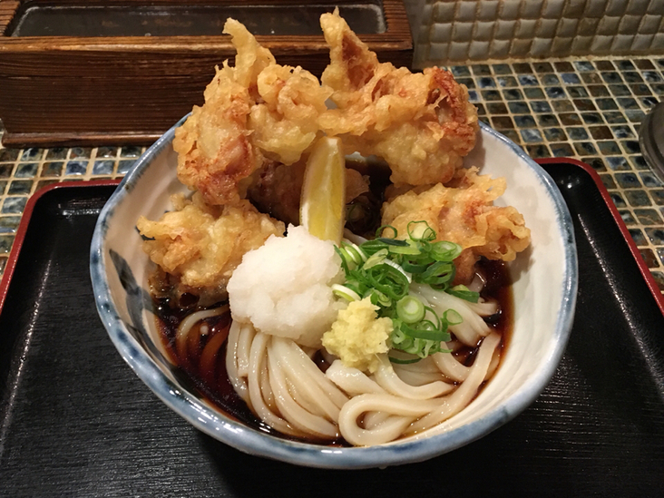 雞天婦羅烏冬(とり天ぶっかけうどん)(800円) (2)